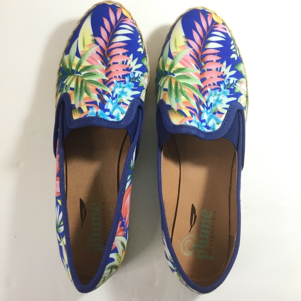 Plume Faryl Robin Espadrille Sz 7 Tropical Floral Print